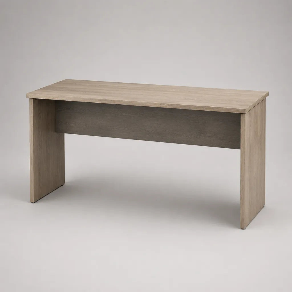 Scrivania destra rettangolare in pannello di particelle di melamina, rovere grigio, 120 × 60 × 75 cm